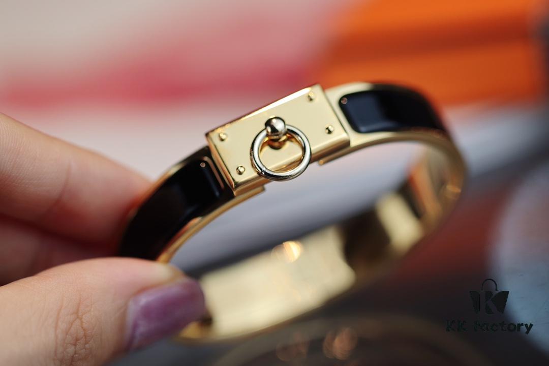 692fcad699f2d84055c89345 New Arrival Hermes-Inspired Enamel Bracelet with H Lock Closure