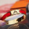 692fcada99f2d84055c8934f New Arrival Hermes-Inspired Enamel Bangle Bracelet with H Lock Design