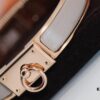 692fcae099f2d84055c89359 New Arrival Hermes-Inspired Enamel Bangle Bracelet with H Lock Clasp, Authentic Cloisonné Craftsmanship, 1μ Gold Plating, Lightweight Design at 36g