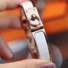 692fcae299f2d84055c8935e New Arrival Hermes-Inspired Enamel Bangle Bracelet with H Lock Clasp