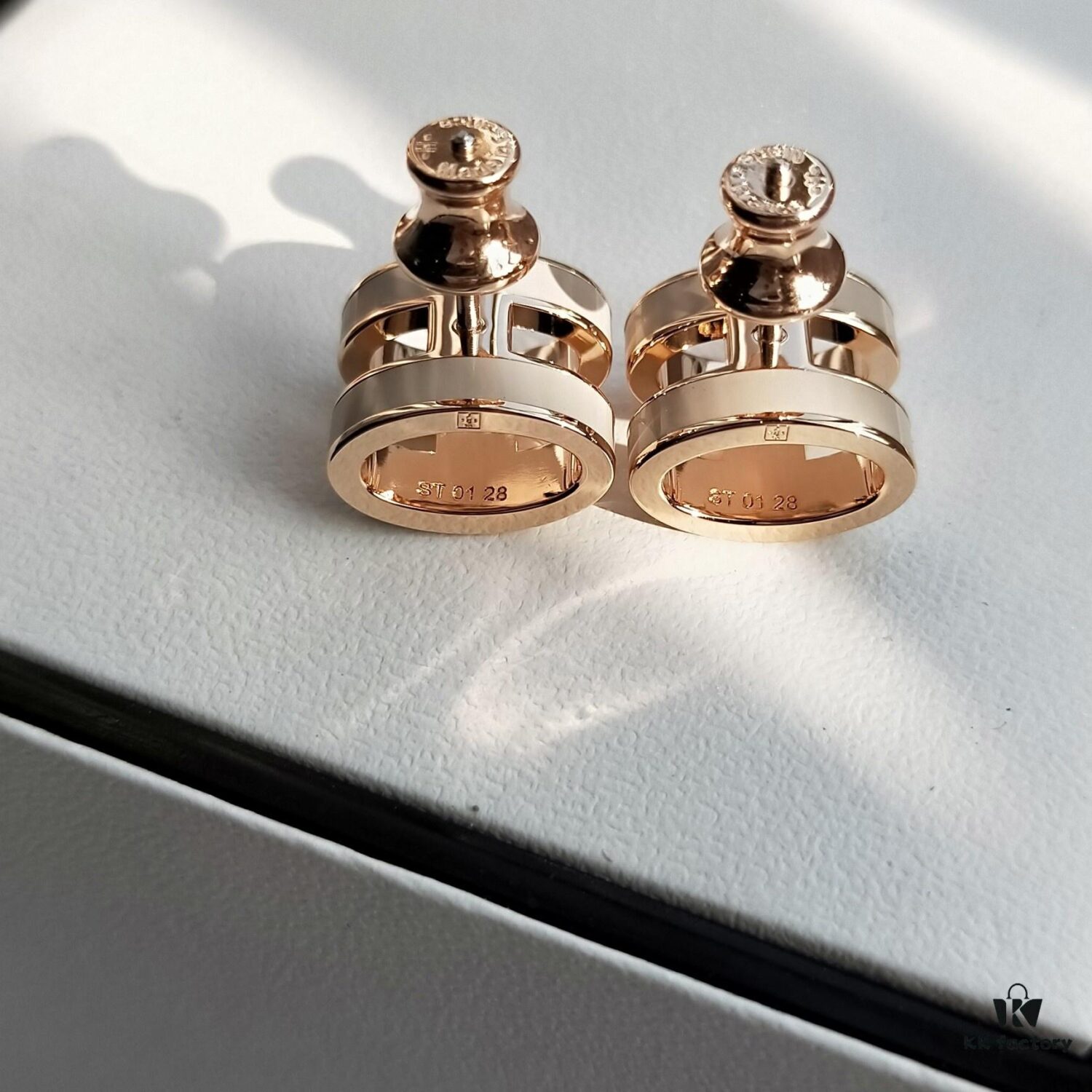 692fcafa99f2d84055c89385 Hermes Pop Platinum-Edged H Enamel Stud Earrings with Authenticity Mark on Backing - Latest Classic Enamel Design, Real Photo Details