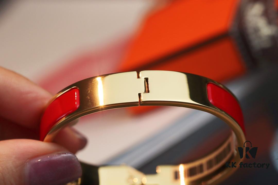 692fcafb99f2d84055c89386 New Arrival Hermes-Inspired Enamel Bangle Bracelet with H Lock Design
