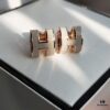 692fcafb99f2d84055c89387 Hermes Pop Platinum-Edged H Enamel Stud Earrings with Authenticity Mark on Backing - Latest Classic Enamel Design, Real Photo Details