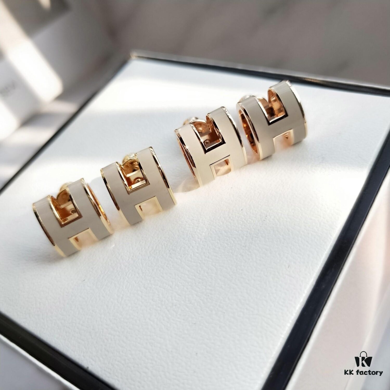 692fcafc99f2d84055c89388 Hermes Pop Platinum-Edged H Enamel Stud Earrings with Authenticity Mark on Backing - Latest Classic Enamel Design, Real Photo Details