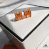 692fcb0399f2d84055c89395 Hermes Pop Platinum-Edged H Enamel Stud Earrings with Authenticity Mark on Back – Latest Classic Enamel Design, Real Photo Details