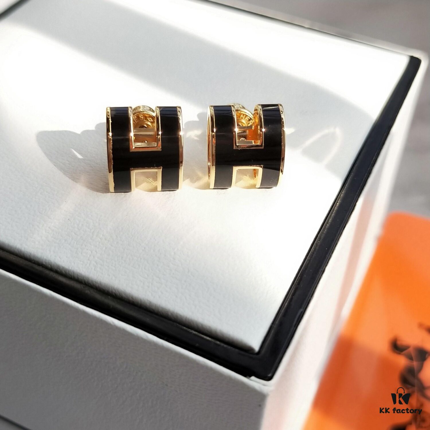 692fcb0499f2d84055c89396 Hermes Pop Platinum-edged H Enamel Stud Earrings with Anti-counterfeit Mark on Backing Plug