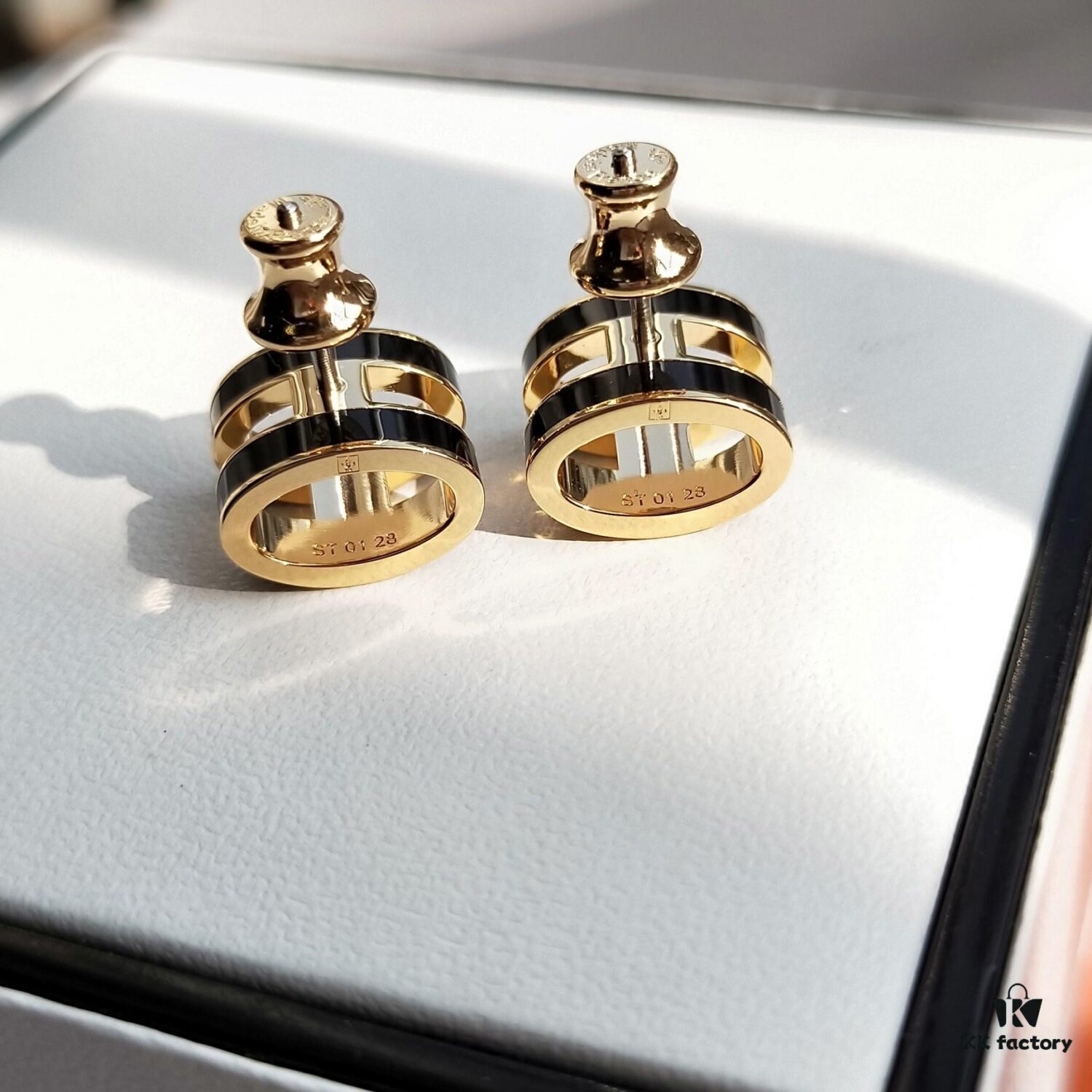 692fcb0599f2d84055c89398 Hermes Pop Platinum-edged H Enamel Stud Earrings with Anti-counterfeit Mark on Backing Plug