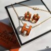 692fcb0699f2d84055c8939a Hermes Pop Platinum-Edged H Enamel Stud Earrings with Authenticity Mark on Back – Latest Classic Enamel Design, Real Photo Details