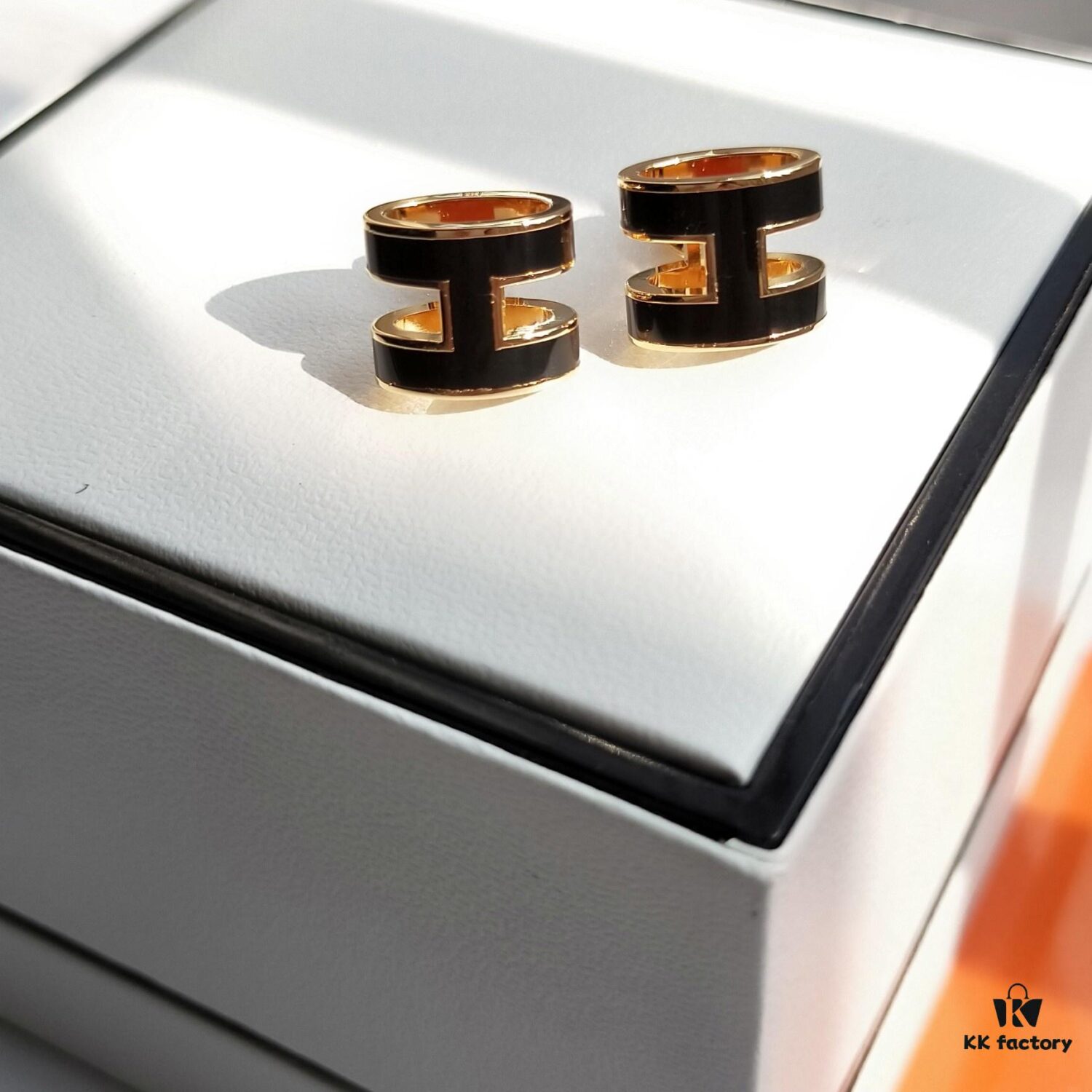 692fcb0699f2d84055c8939d Hermes Pop Platinum-edged H Enamel Stud Earrings with Anti-counterfeit Mark on Backing Plug