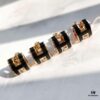 692fcb0699f2d84055c8939e Hermes Pop Platinum-edged H Enamel Stud Earrings with Anti-counterfeit Mark on Backing Plug