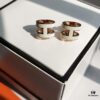 692fcb0a99f2d84055c893a0 Hermes Pop Platinum Edge H Enamel Stud Earrings