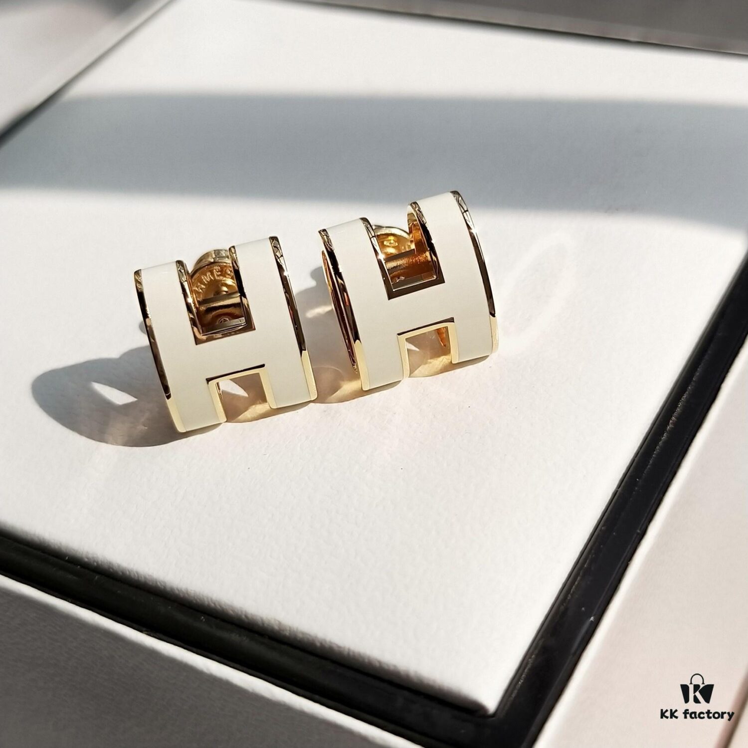 692fcb0a99f2d84055c893a1 Hermes Pop Platinum Edge H Enamel Stud Earrings