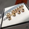 692fcb0b99f2d84055c893a4 Hermes Pop Platinum Edge H Enamel Stud Earrings