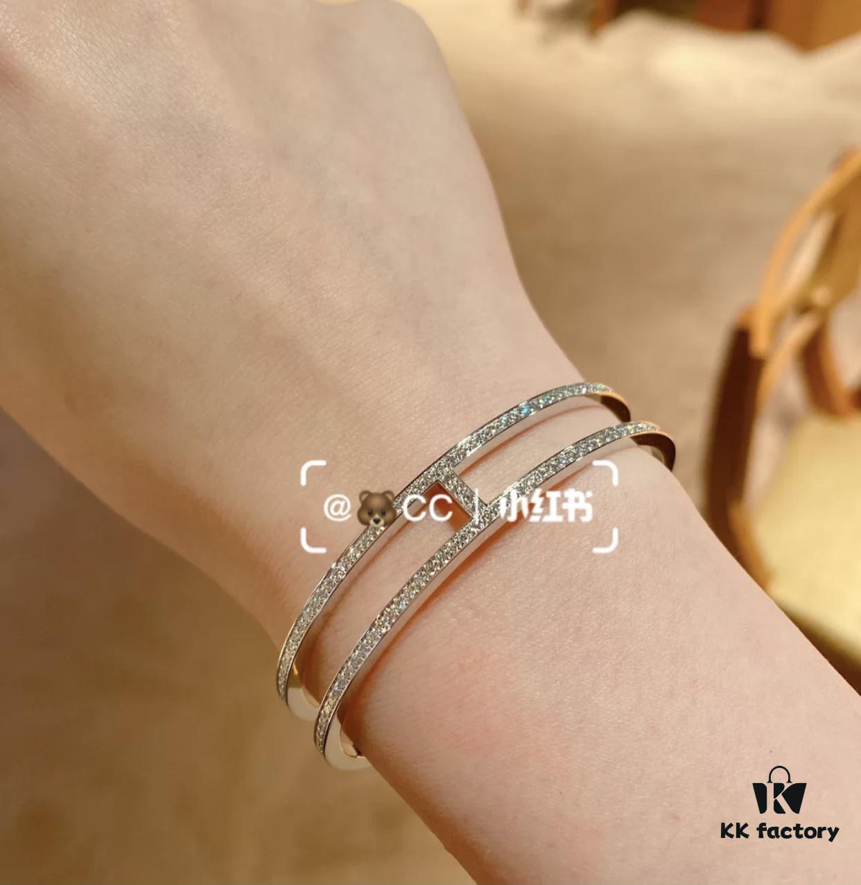 Hermès Full Diamond H Bracelet