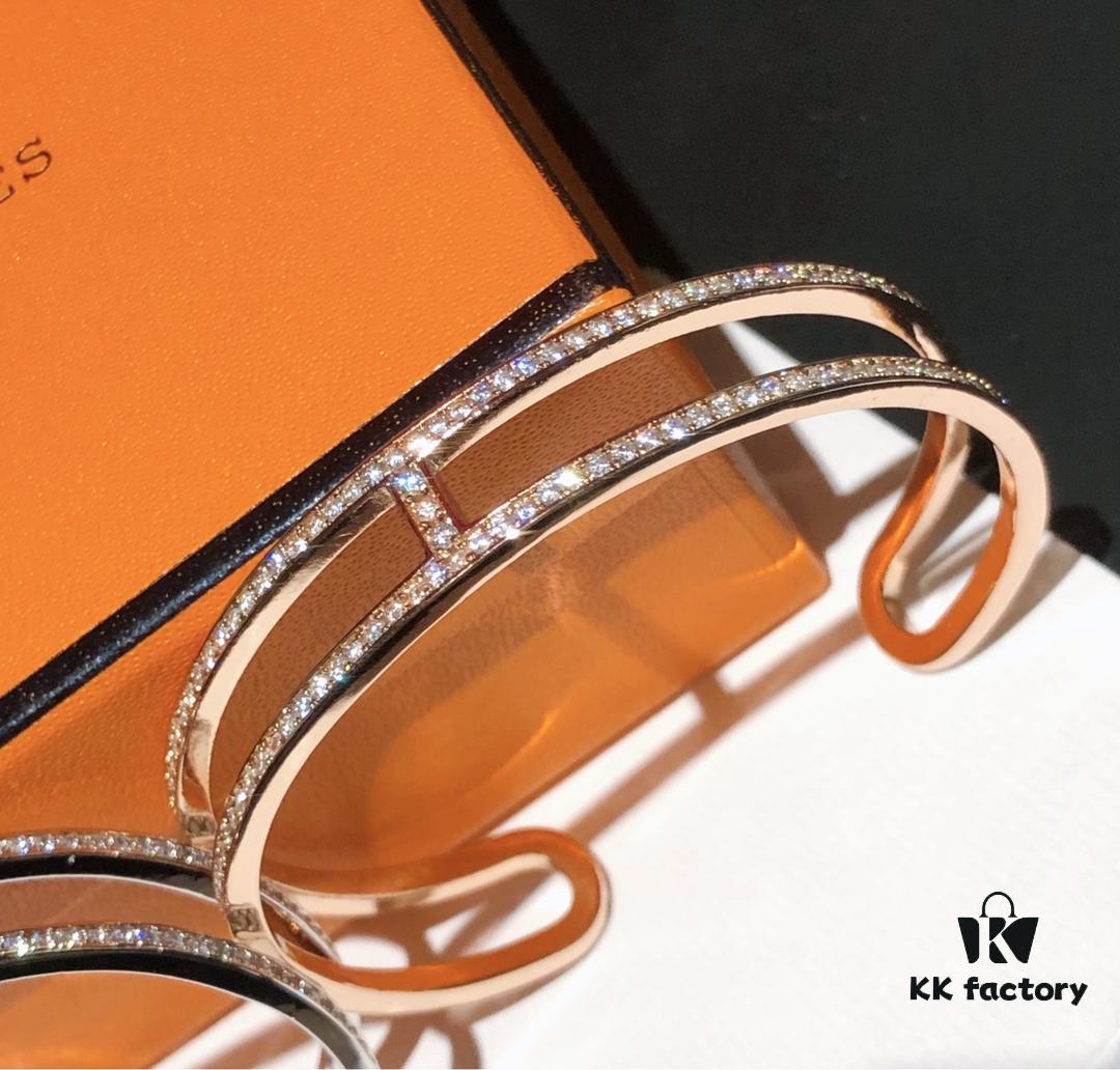 Hermès Full Diamond H Bracelet