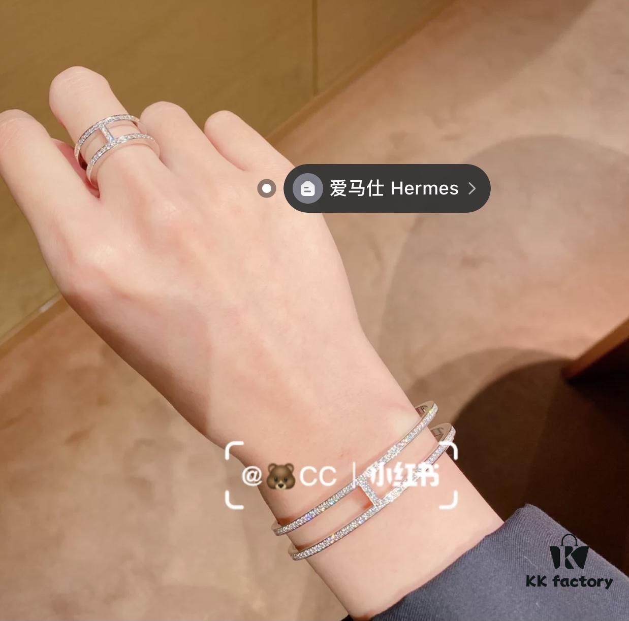 Hermès Full Diamond H Bracelet