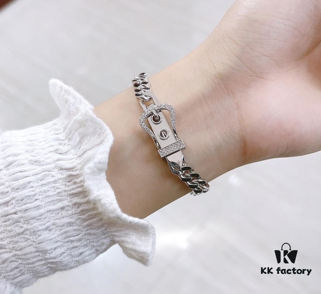 692fcb1b99f2d84055c893c6 Hermes 2021 New Half-Pave Luxury Bracelet - Premium Custom Design with Imported V-Gold Plating and Micro-Paved High-Carbon Diamonds, Platinum and Rose Gold Options