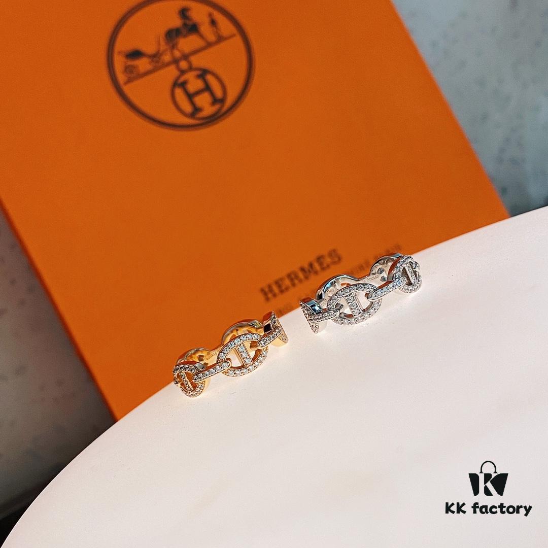 692fcb1d99f2d84055c893cd V Gold Series: Hermes Pig Nose Full Diamond Ring