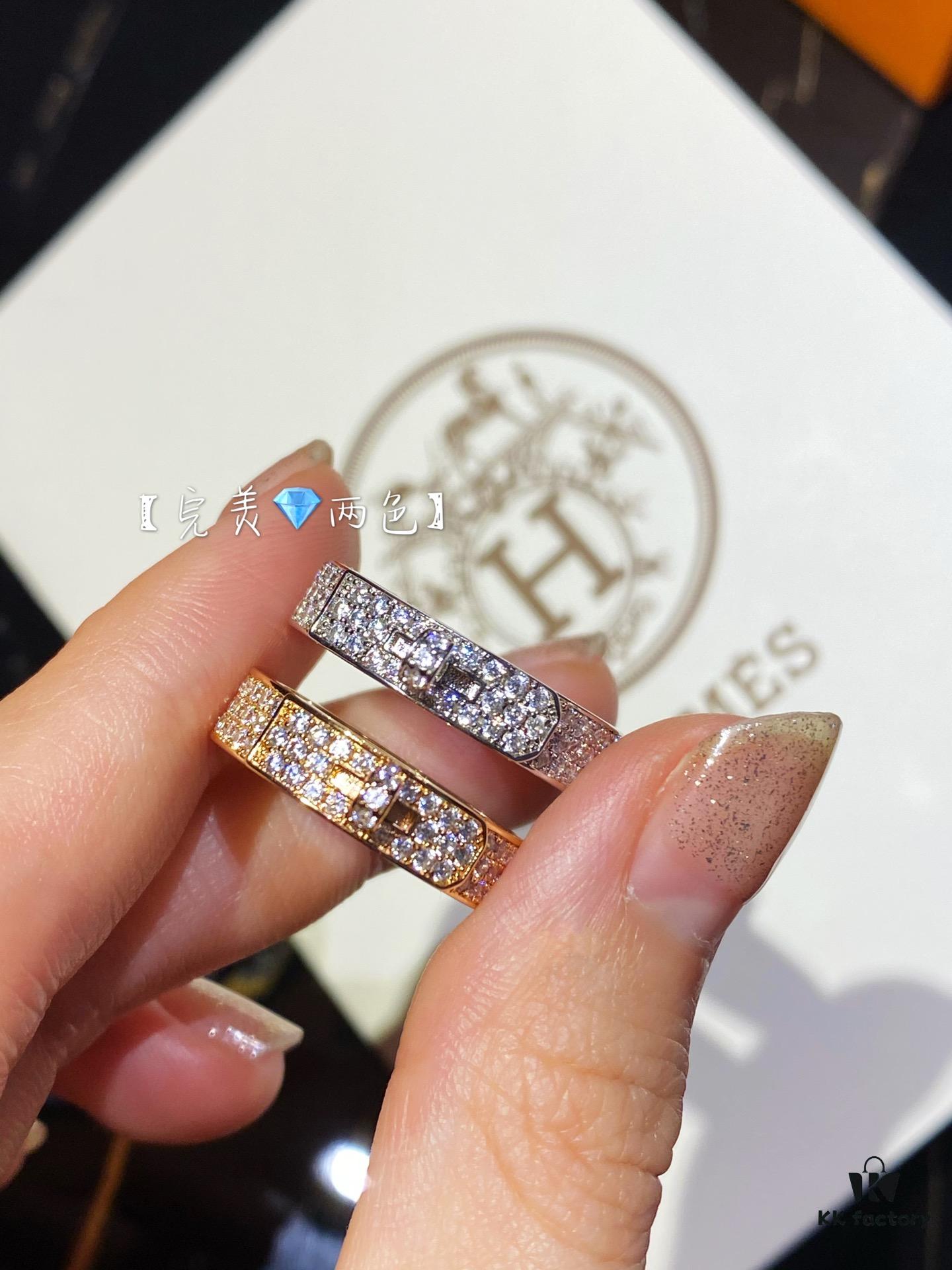 Hermess Hermès Full Diamond Kelly Ring