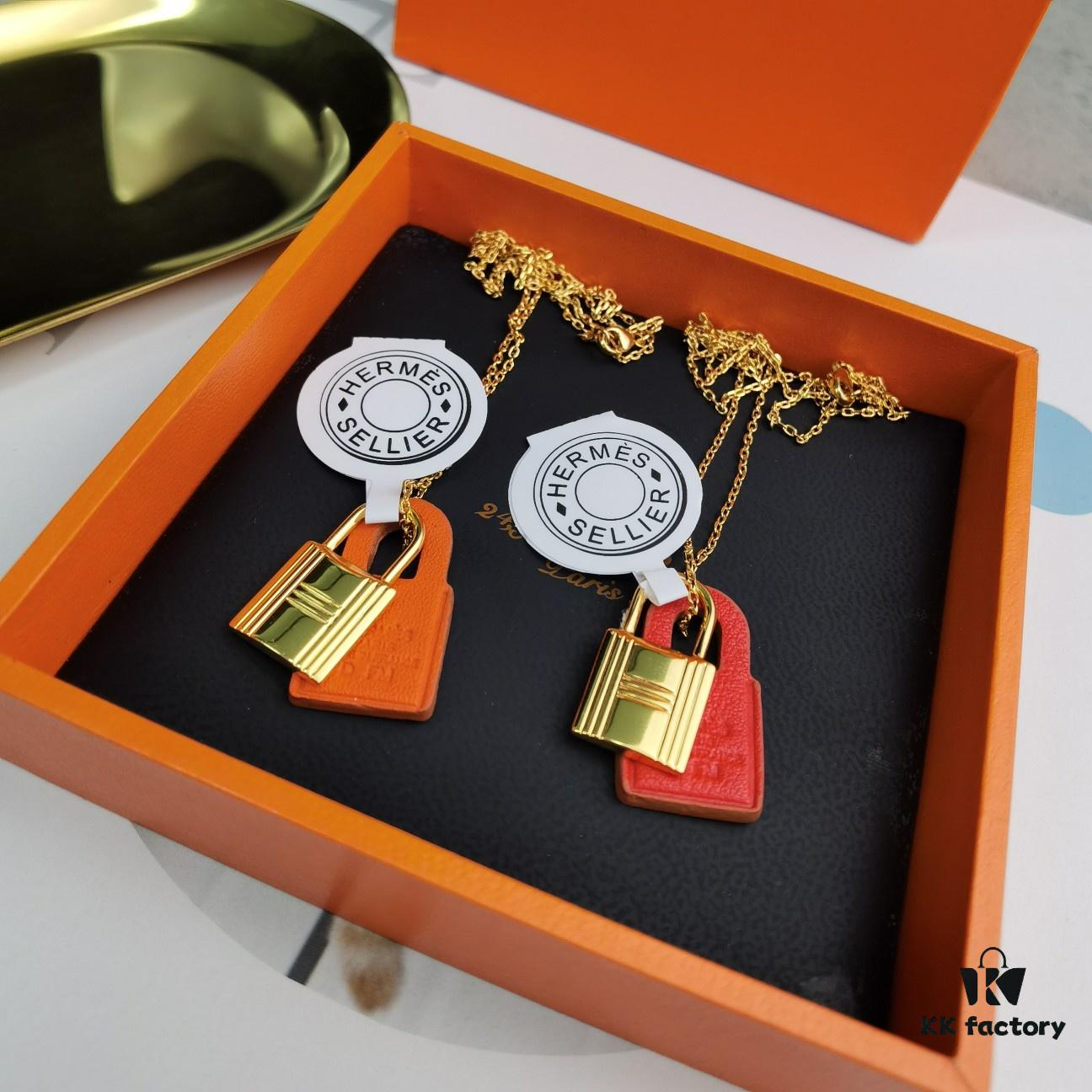 692fcb3499f2d84055c893f6 Hermes Lock Heart Necklace, Also Known as Kelly Necklace, Brass with 18K Gold Plated Finish