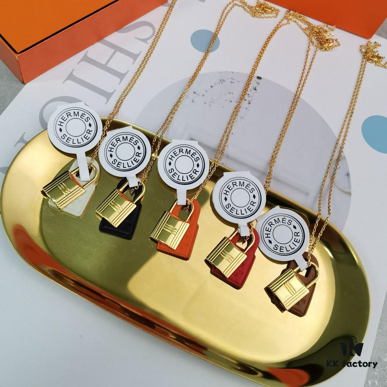692fcb3699f2d84055c893f9 Hermes Lock Heart Necklace, Also Known as Kelly Necklace, Brass with 18K Gold Plated Finish