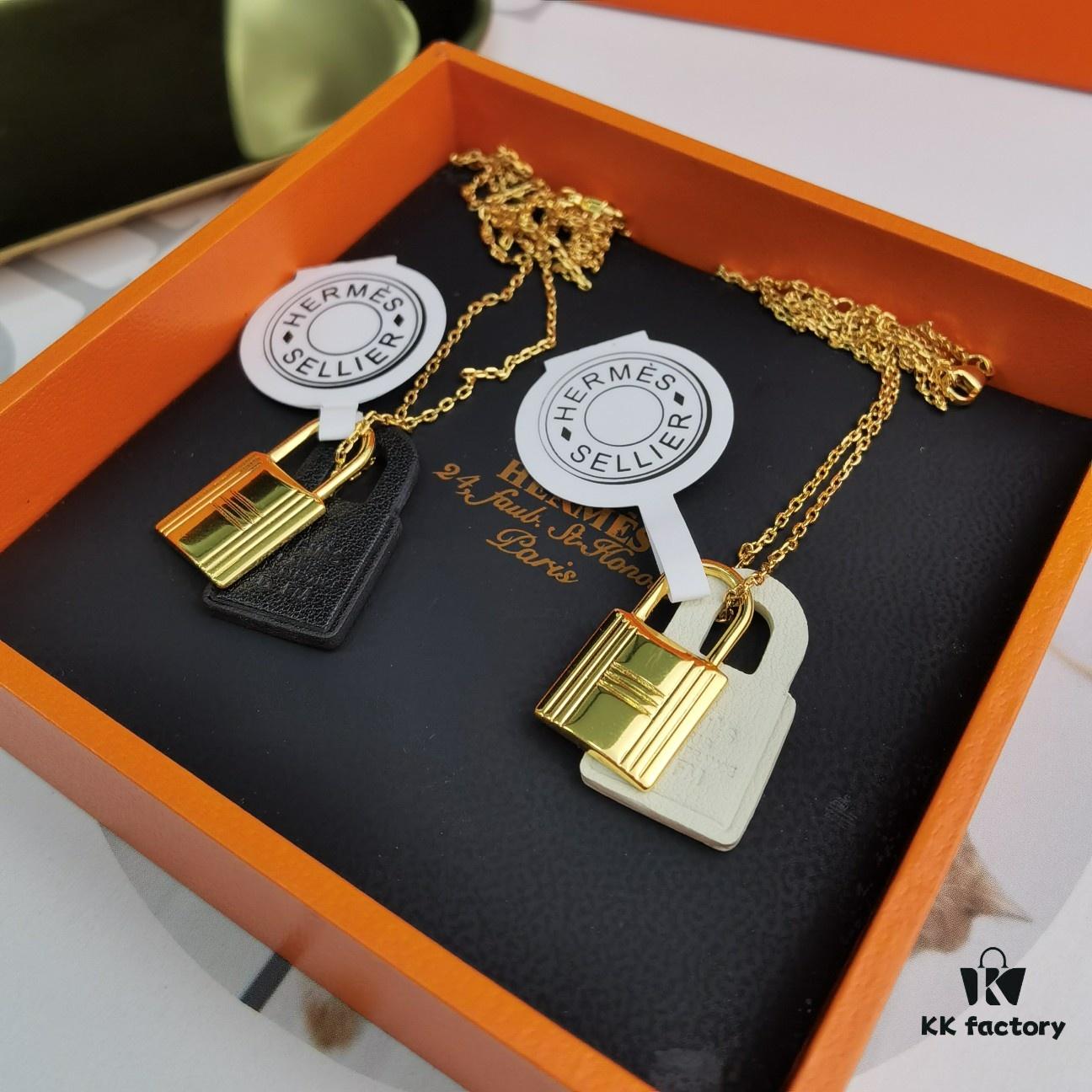 692fcb3799f2d84055c893fd Hermes Lock Heart Necklace, Also Known as Kelly Necklace, Brass with 18K Gold Plated Finish