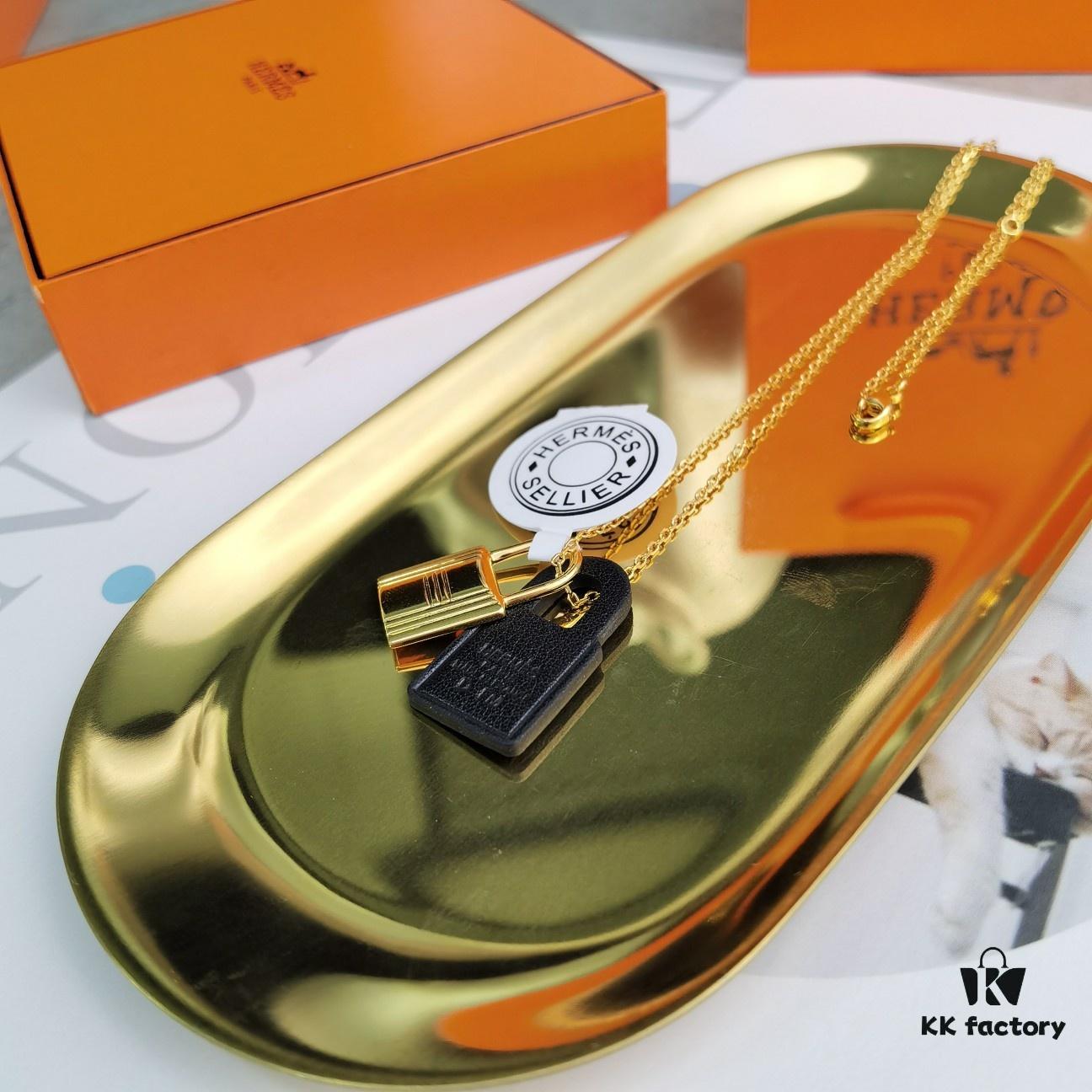 692fcb3999f2d84055c893ff Hermes Lock Heart Necklace, Also Known as Kelly Necklace, Brass with 18K Gold Plated Finish