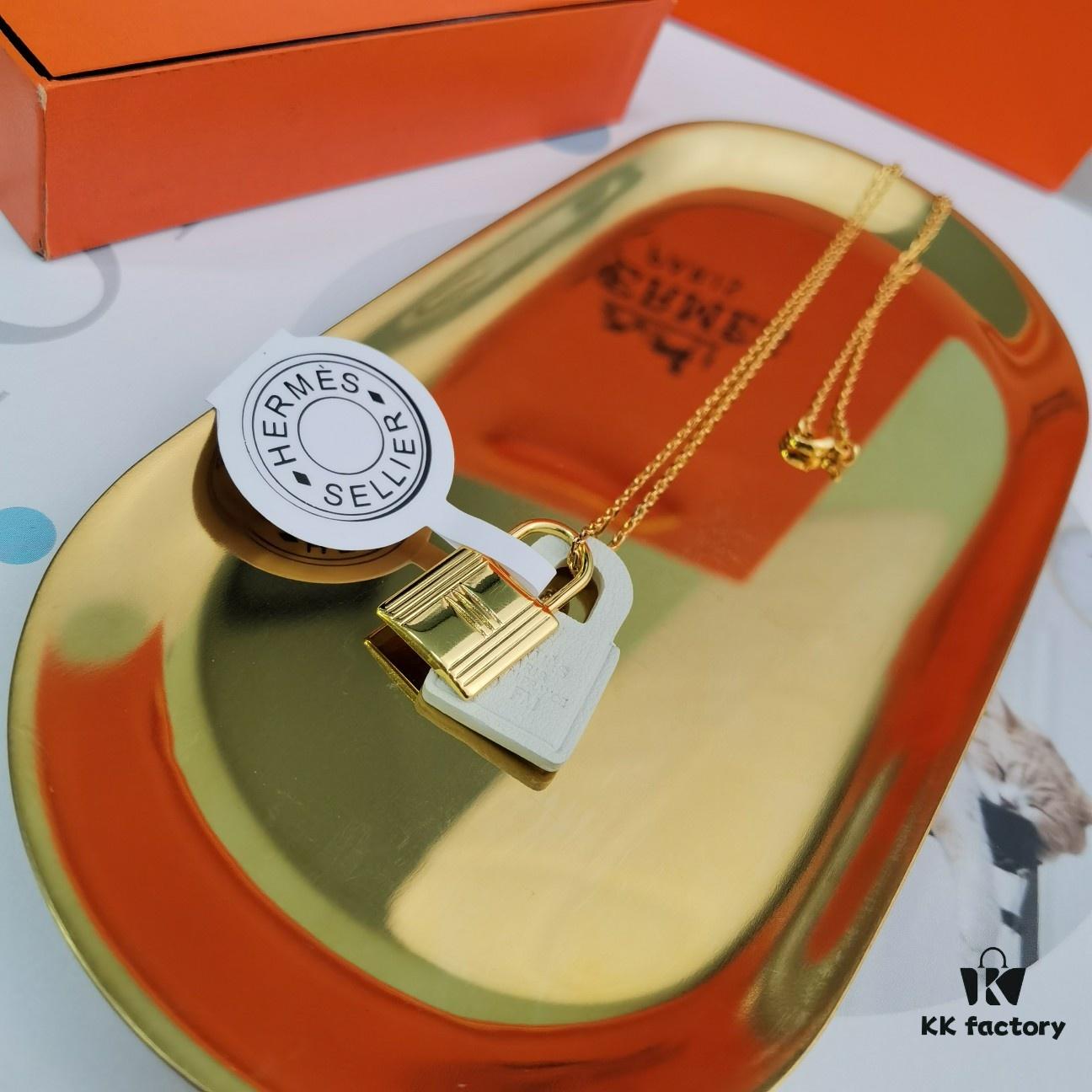 692fcb3a99f2d84055c89403 Hermes Lock Heart Necklace, Also Known as Kelly Necklace, Brass with 18K Gold Plated Finish