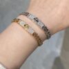 692fcb3d99f2d84055c89405 Hermes New Kelly Collection Jewelry, Kelly Gourmette Bracelet with Cuban Chain, Wide Trendy Design, Diamond Clasp with Thick Chain, Exuding Luxury and Elegance