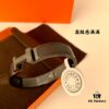 692fcb6e99f2d84055c89465 Hermes H Matte Black Sandblasted Black Warrior H Bracelet