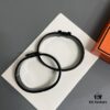 692fcb9099f2d84055c8949e H Black Enamel Bracelet ❤️ Best Couple's Style, Sizes 17/19 Available ❤️ Z Enamel Craftsmanship, Brushed Metal Finish, Elegant and Stylish!