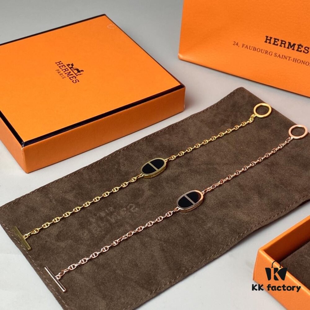692fcbbf99f2d84055c894fd Hermes Chaine d’Ancre Verso Pig Nose Bracelet, New Arrival in Gold, Rose Gold, and Black Ceramic