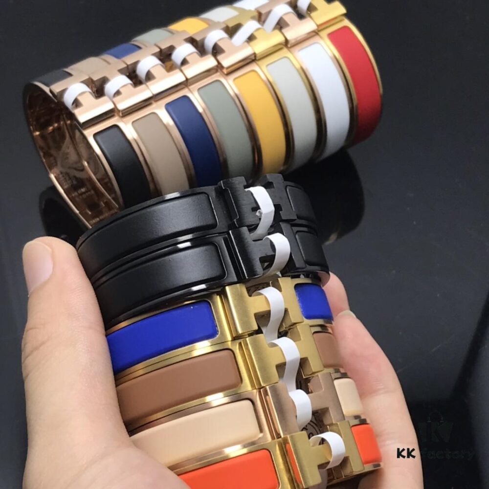 692fcbf399f2d84055c8955c Hermes Bracelet New Matte Sandblasted Couple Bracelet White Gold Rose Gold Yellow Gold Size: Men's Women's