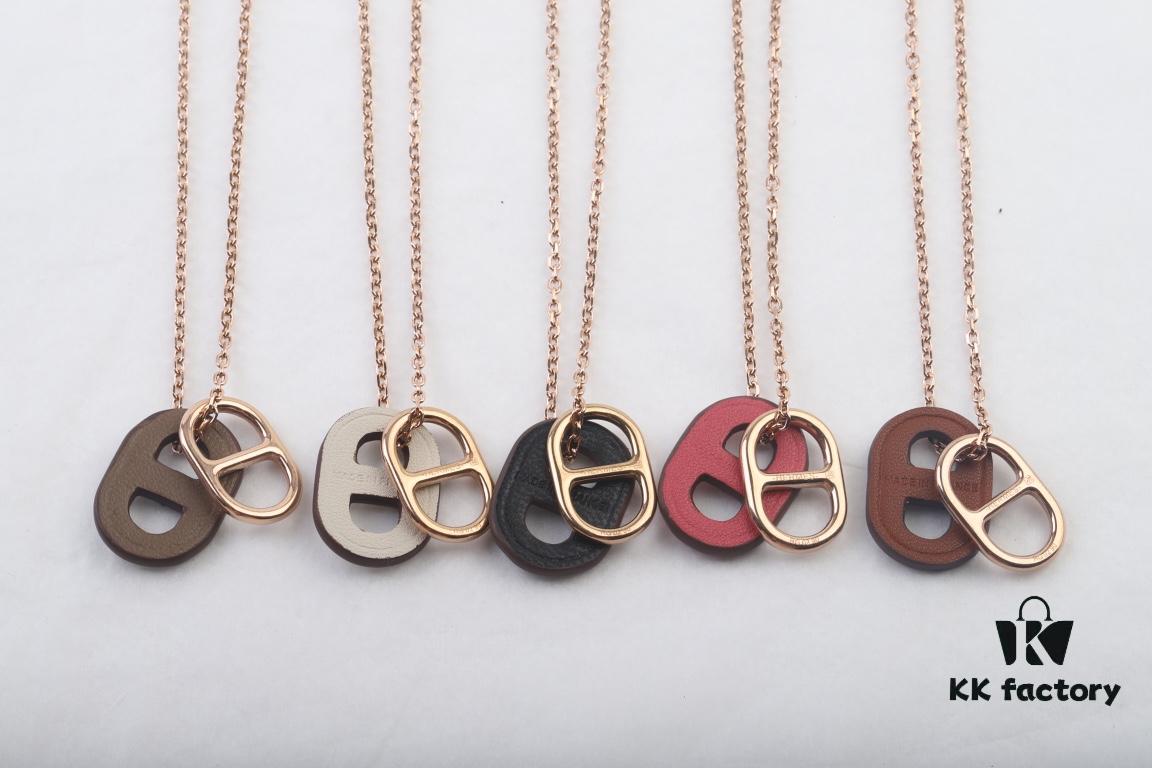 692fcc0e99f2d84055c89593 Hermes OMaillon Series Calfskin Necklace
