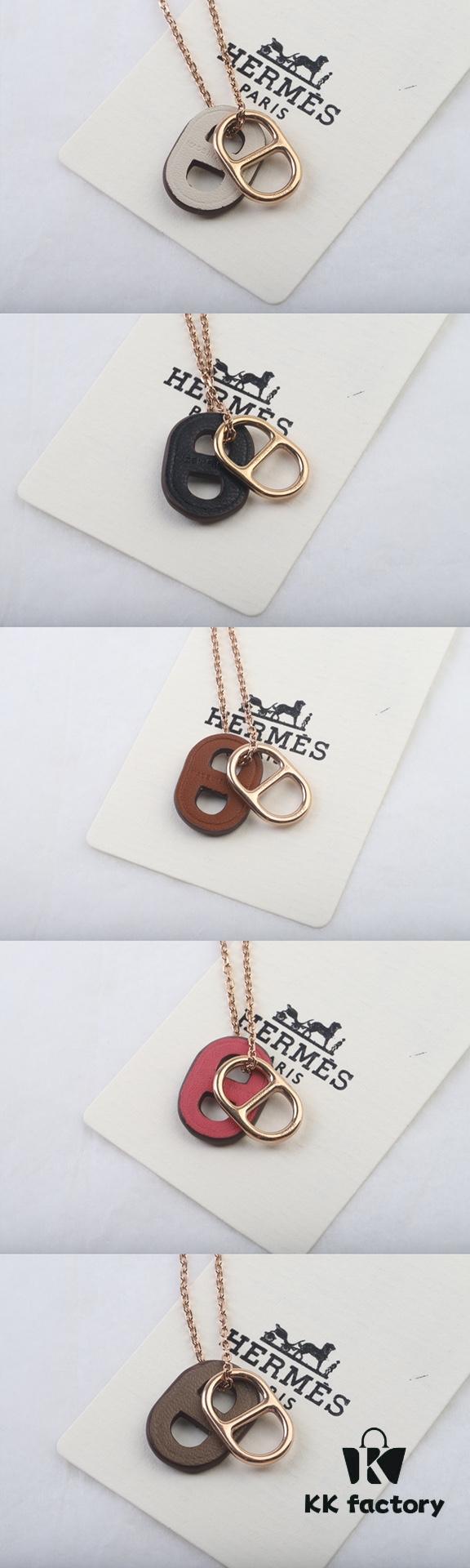 692fcc0f99f2d84055c89599 Hermes OMaillon Series Calfskin Necklace