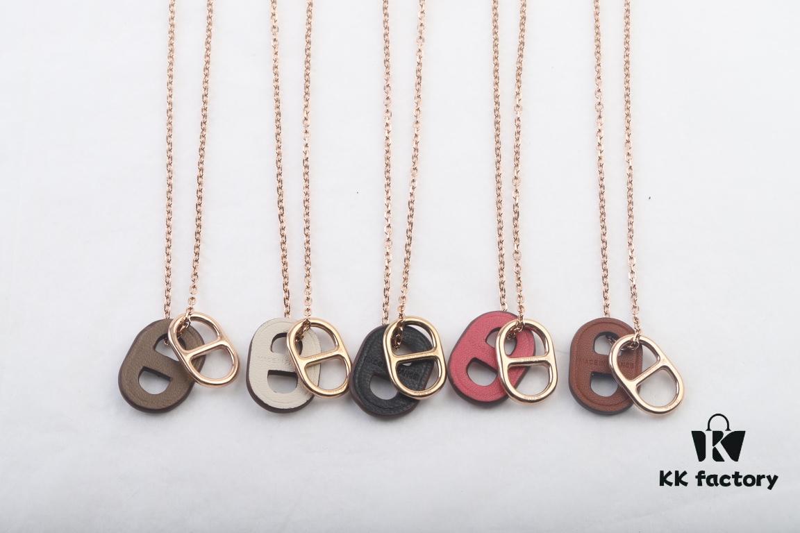 692fcc1099f2d84055c8959a Hermes OMaillon Series Calfskin Necklace
