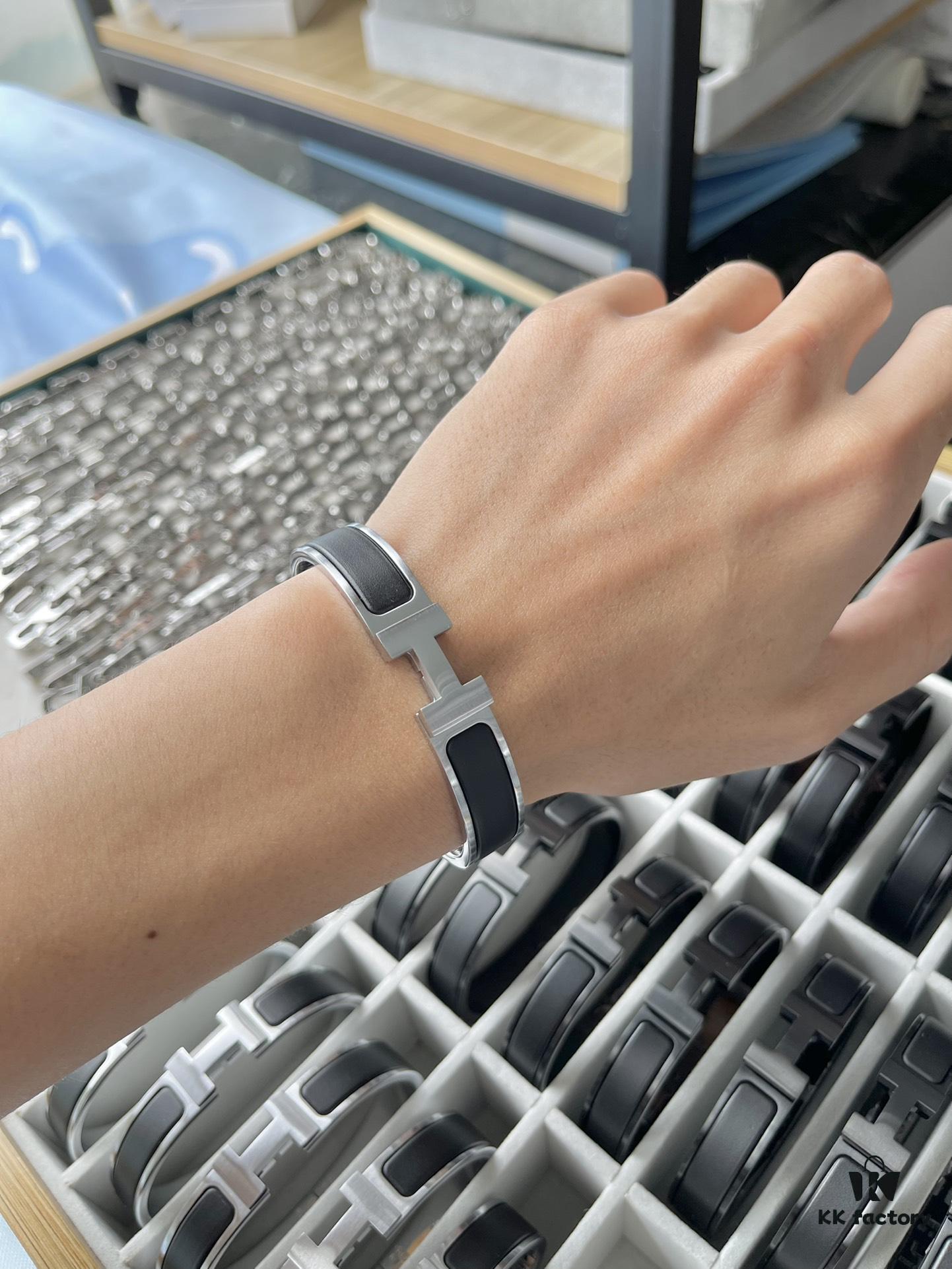 Hermès New Matte Black Platinum Bracelet