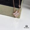 692fcc5e99f2d84055c8962c Sterling Silver 18K Gold Plated Rose Gold Pink Mother of Pearl Diamond Necklace Inspired by LV Diamond Flower Design