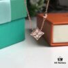 692fcc5f99f2d84055c89631 Sterling Silver 18K Gold Plated Rose Gold Pink Mother of Pearl Diamond Necklace Inspired by LV Diamond Flower Design