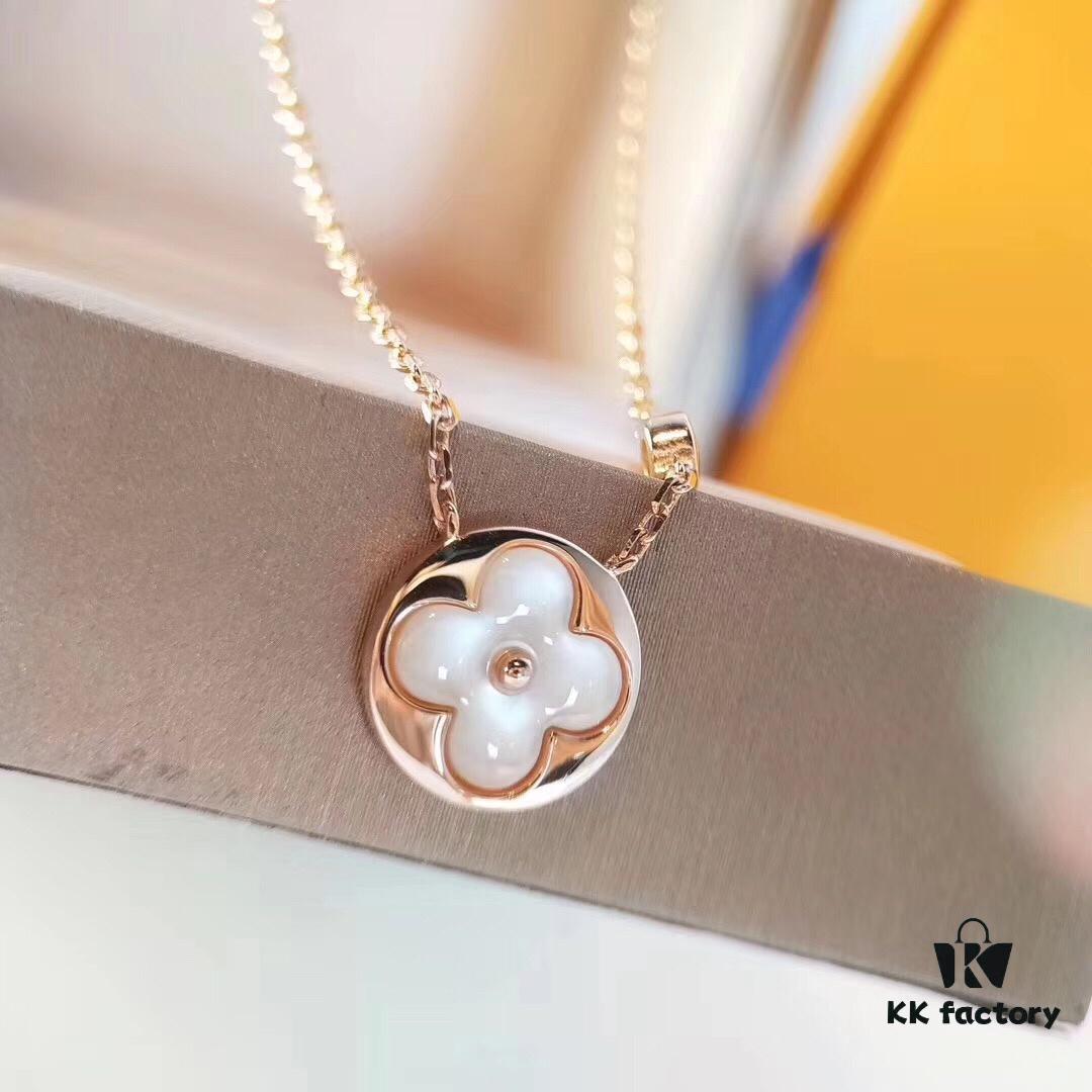 692fcc6299f2d84055c89636 LV Classic Monogram White Mother-of-Pearl Pendant Necklace