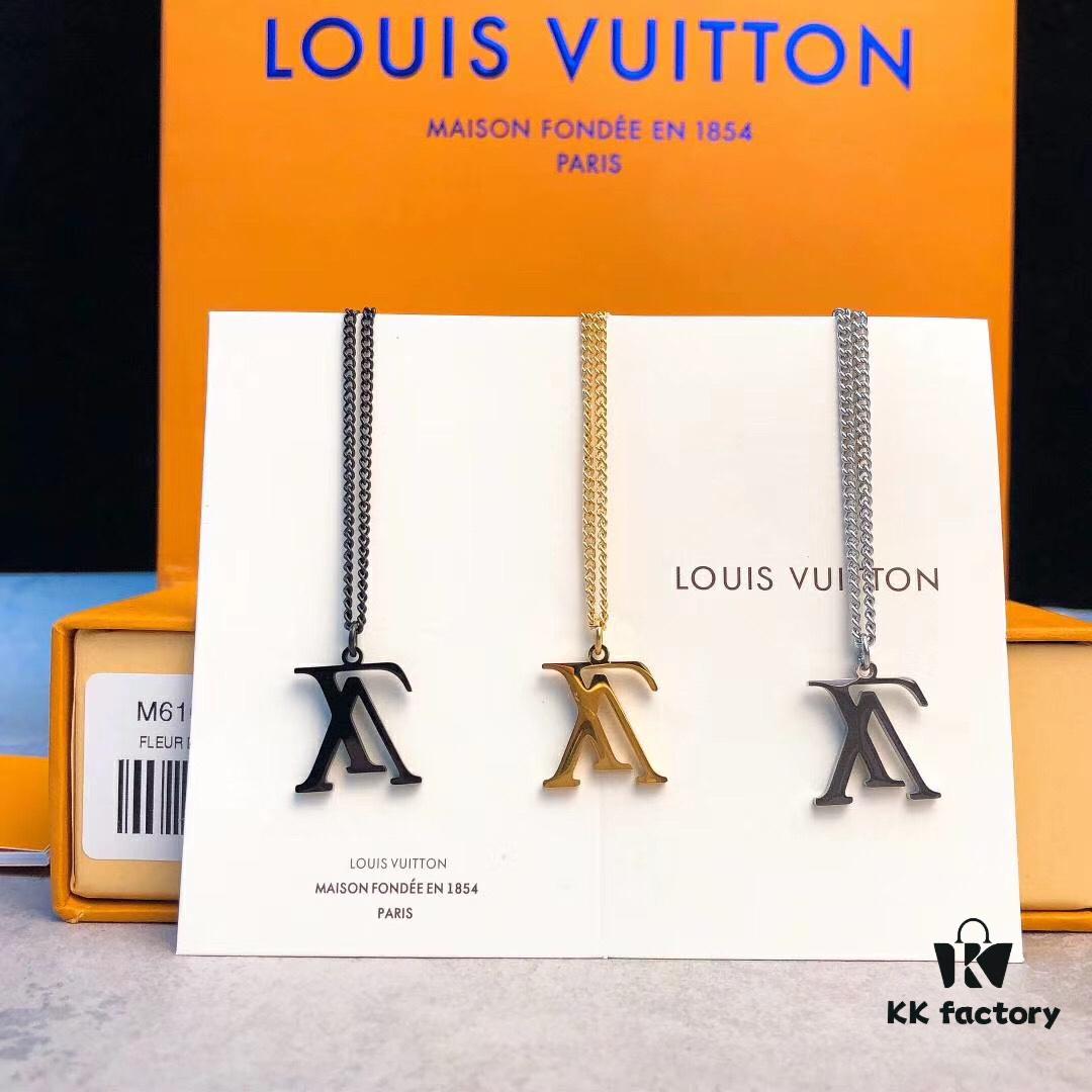 692fcc7c99f2d84055c8966c LV Necklace Limited Edition from Boutique, Stainless Steel with 18K Gold Vacuum Plating, Overseas Purchased Pendant, Available in Three Colors