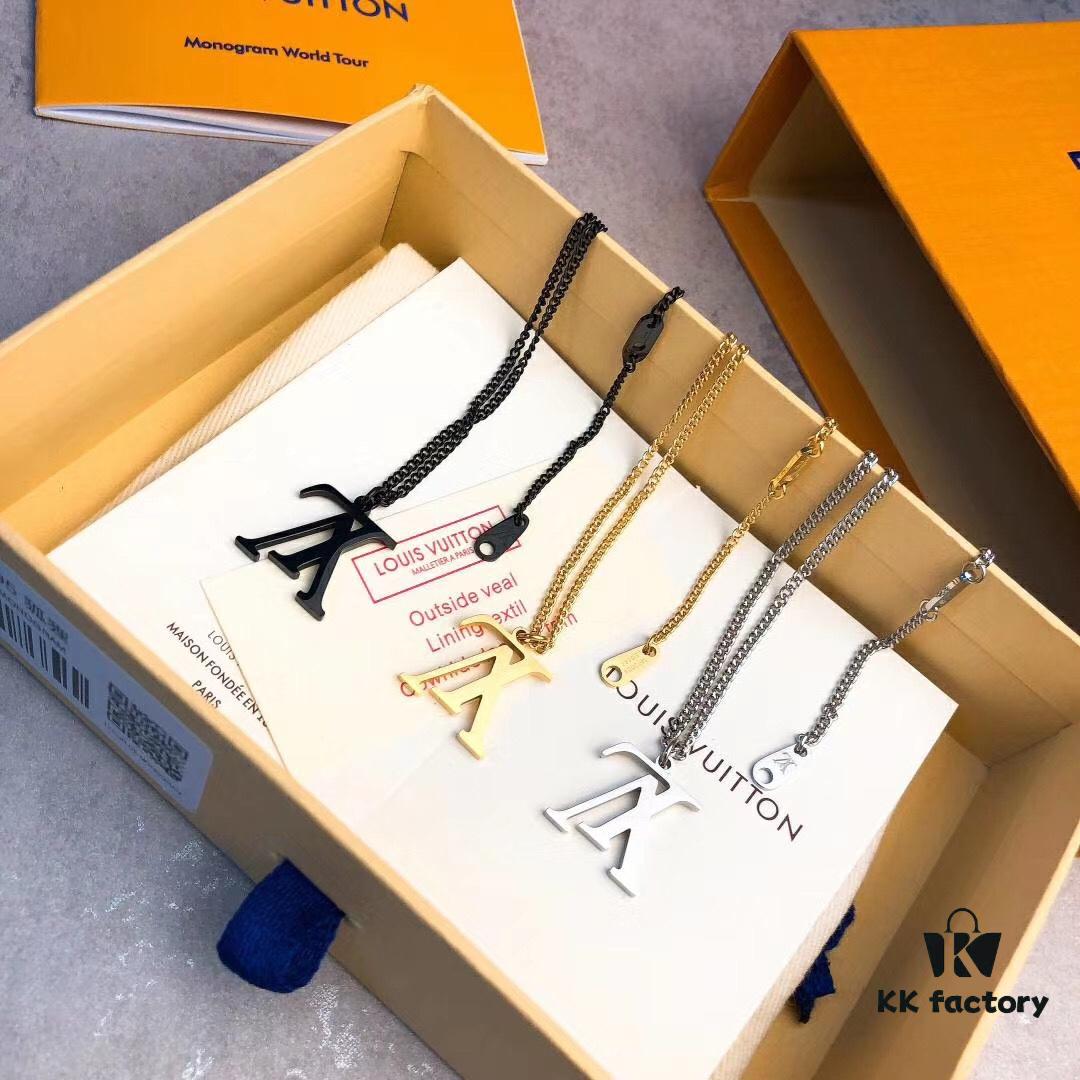 692fcc7d99f2d84055c89672 LV Necklace Limited Edition from Boutique, Stainless Steel with 18K Gold Vacuum Plating, Overseas Purchased Pendant, Available in Three Colors