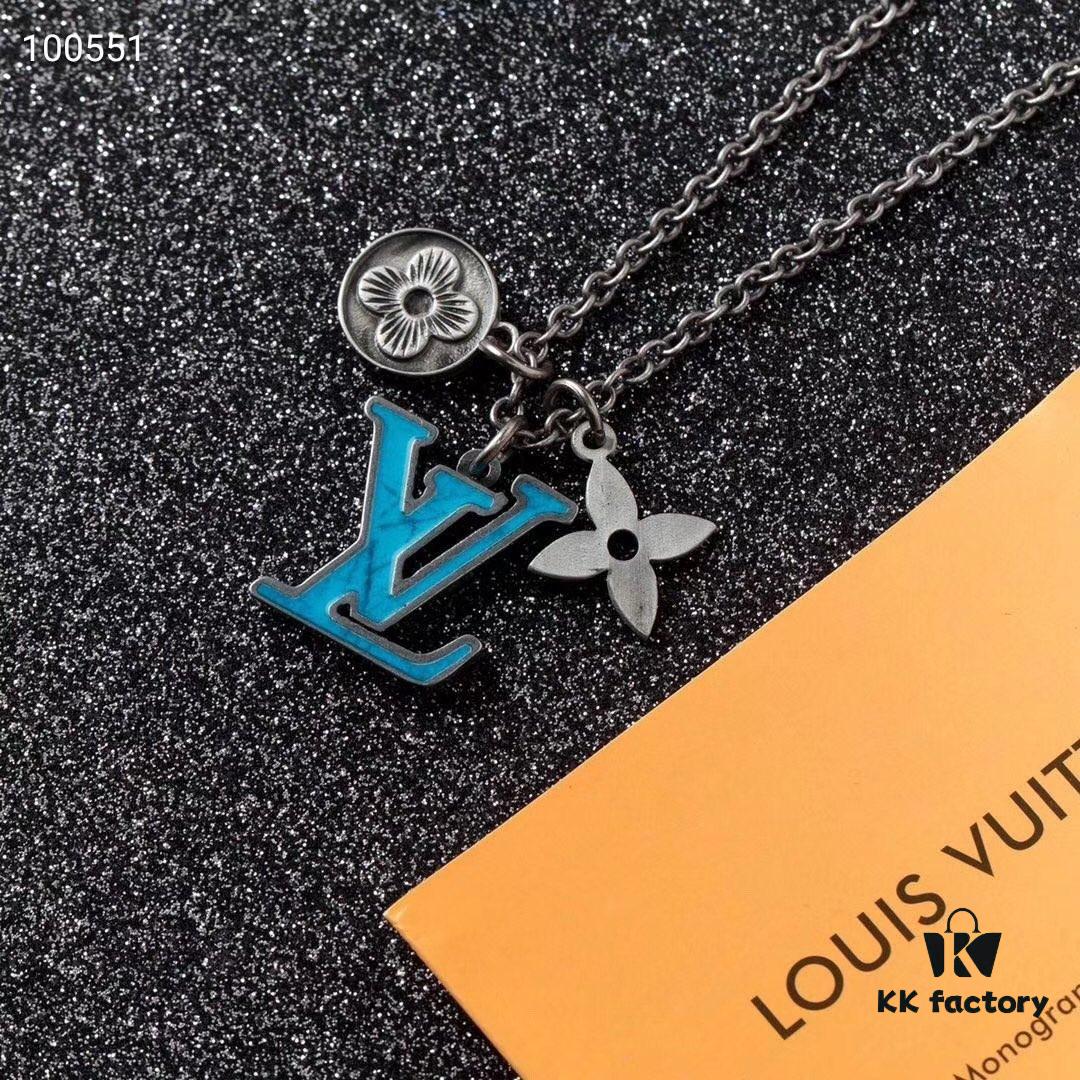 LV Turquoise Pendant Chain Necklace