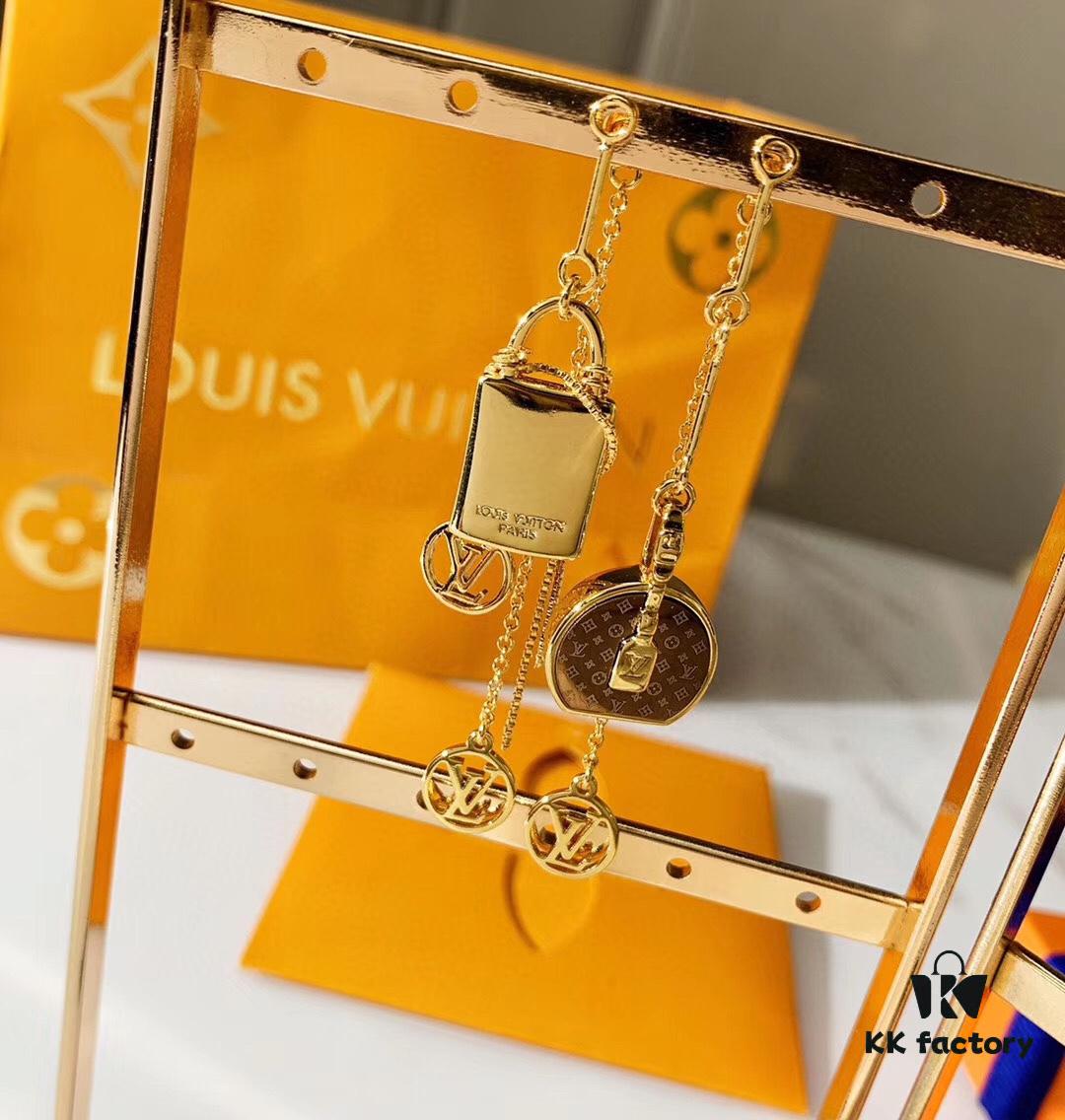 692fcc9c99f2d84055c896af Louis Vuitton Boite Chapeau Bag in Monogram Canvas and Gold-Tone Metal, Adorning Mini LV Asymmetrical Earrings
