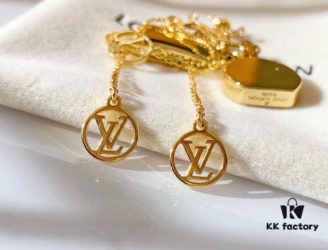 692fcc9e99f2d84055c896b3 Louis Vuitton Boite Chapeau Bag in Monogram Canvas and Gold-Tone Metal, Adorning Mini LV Asymmetrical Earrings