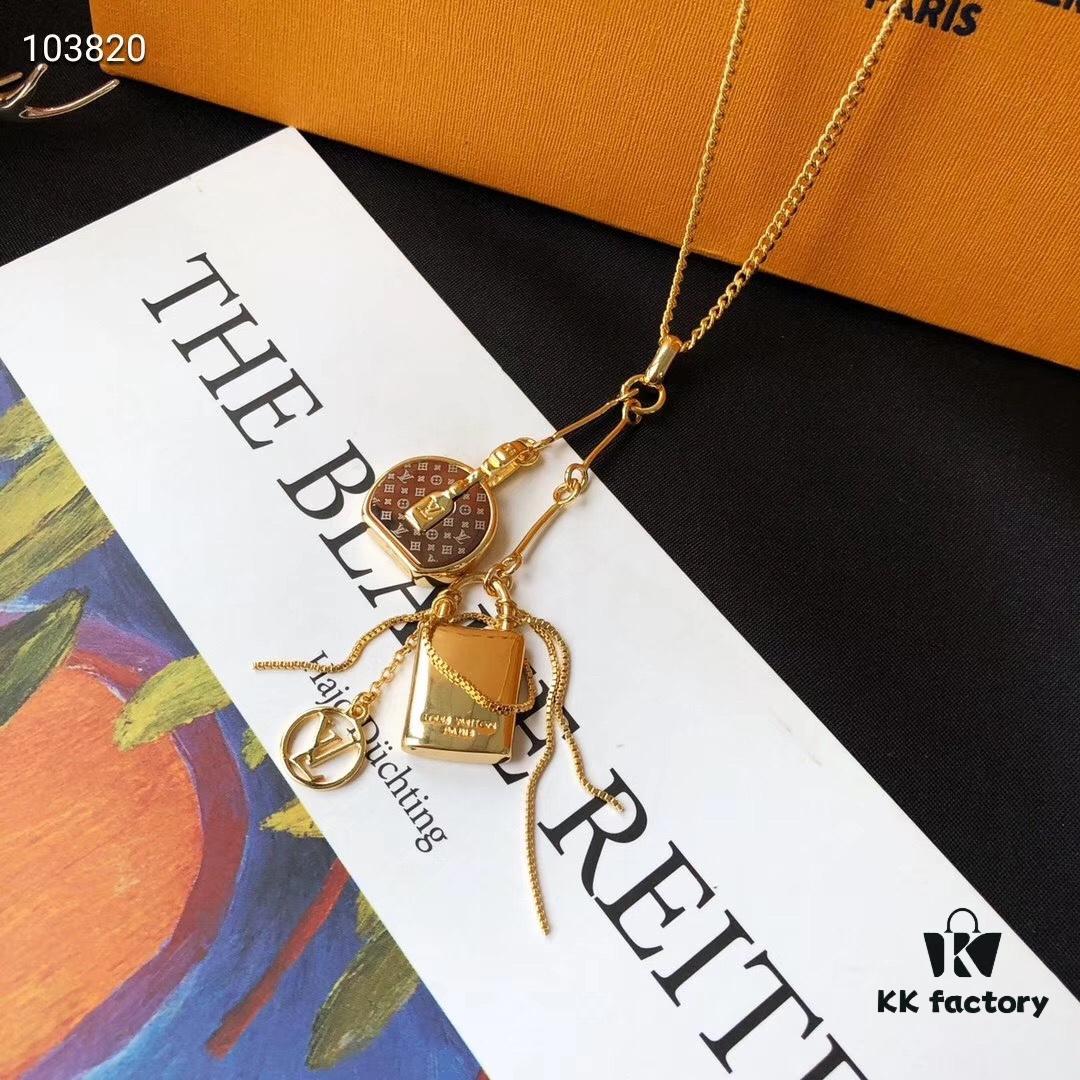 692fcca399f2d84055c896bc Mini LV Pendant Necklace with Golden Chain