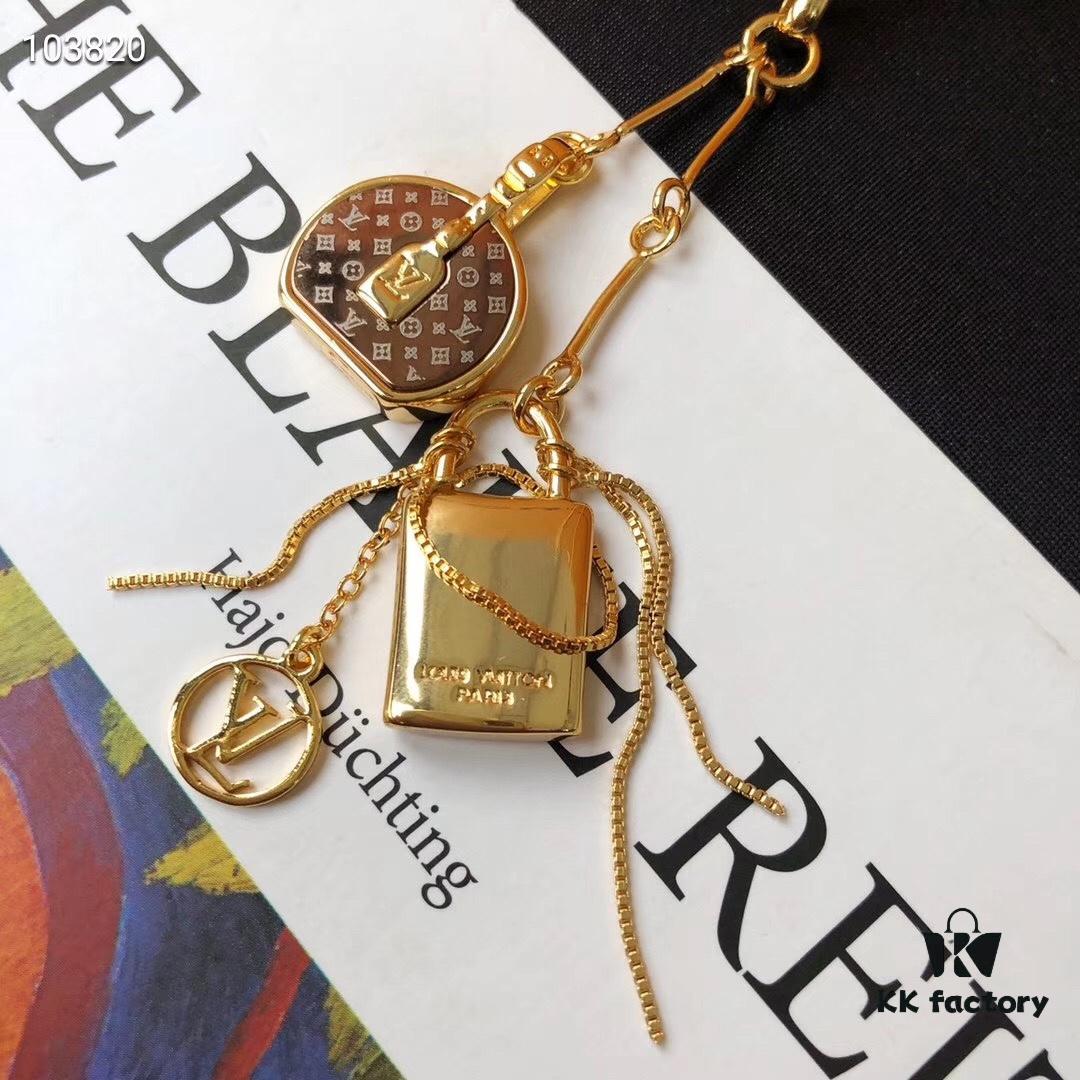 692fcca399f2d84055c896bd Mini LV Pendant Necklace with Golden Chain