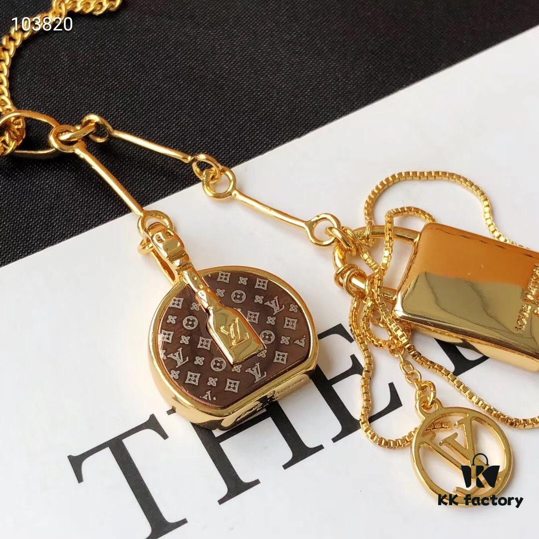 692fcca399f2d84055c896be Mini LV Pendant Necklace with Golden Chain