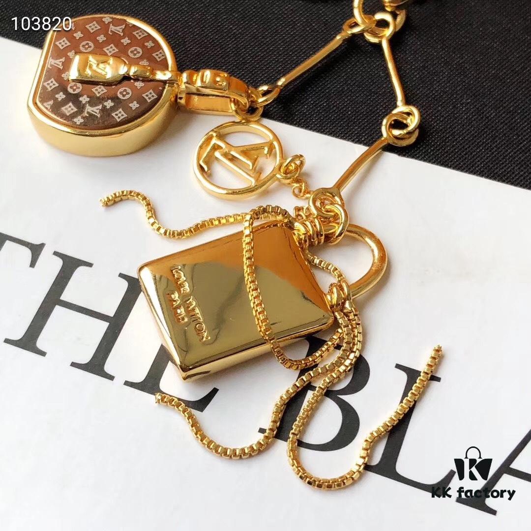 692fcca499f2d84055c896c1 Mini LV Pendant Necklace with Golden Chain