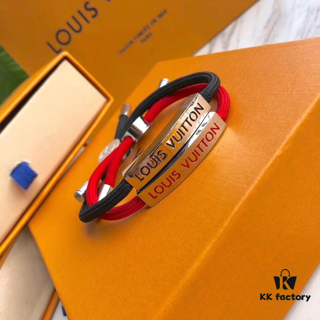 692fccab99f2d84055c896ce Louis Vuitton LV Monogram Leather Bracelet - Premium Replica, Authentic Brass Hardware, Adjustable Calfskin Interior, Four Classic Patterns, Unisex Design